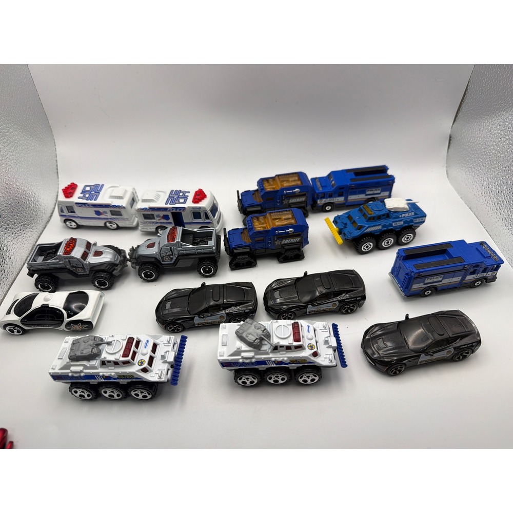 Matchbox Police Vehicle Lot 13pc Corvette SWAT Armored Truck Sheriff Diecast